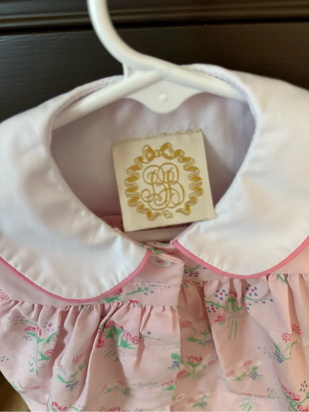The Beaufort Bonnet Company Pink Floral Peter Pan Collar Dress